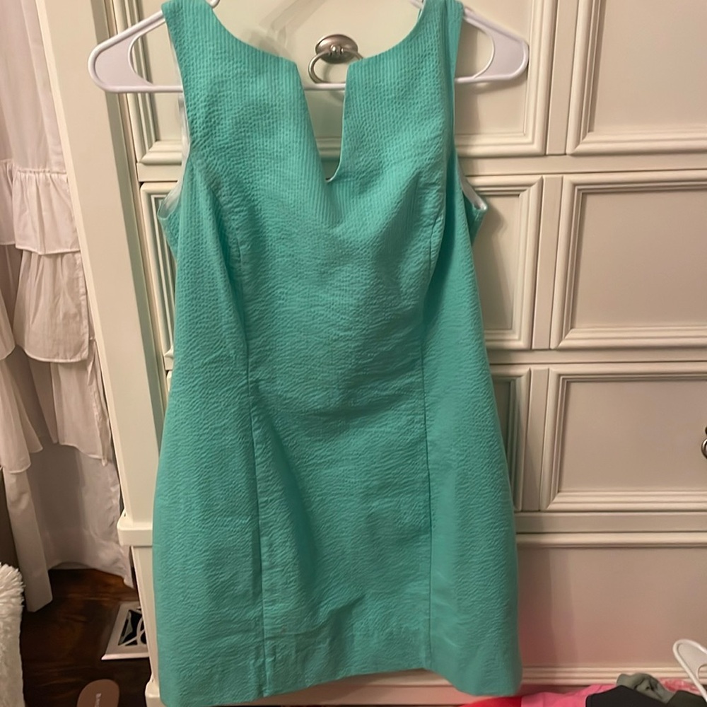 Lauren James Green Seersucker Dress